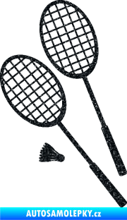 Samolepka Badminton rakety levá Ultra Metalic černá