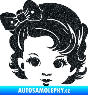 Samolepka Dítě v autě 110 levá holčička s mašlí Ultra Metalic černá