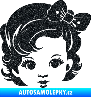 Samolepka Dítě v autě 110 pravá holčička s mašlí Ultra Metalic černá