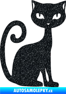 Samolepka Kočka 009 pravá Ultra Metalic černá