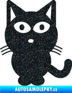 Samolepka Kočka 034 levá Ultra Metalic černá
