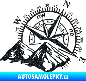 Samolepka Kompas 002 pravá hory Ultra Metalic černá