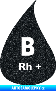 Samolepka Krevní skupina B Rh+ kapka Ultra Metalic černá