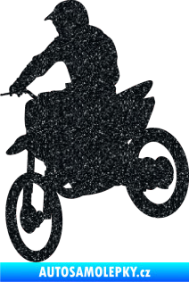 Samolepka Motorka 014 levá motokros Ultra Metalic černá