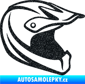 Samolepka Motorkářská helma 001 pravá Ultra Metalic černá