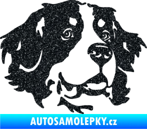Samolepka Pes 131 pravá bernský salašnický pes Ultra Metalic černá