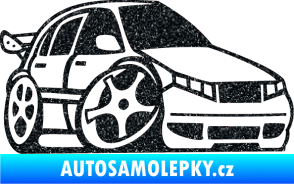 Samolepka Škoda Fabia 001 karikatura pravá Ultra Metalic černá