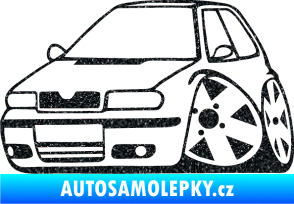 Samolepka Škoda Felicia karikatura levá Ultra Metalic černá