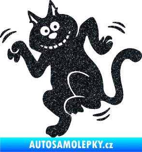 Samolepka Veselá kočka levá Ultra Metalic černá
