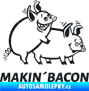 Samolepka Veselá prasátka makin bacon pravá Ultra Metalic černá