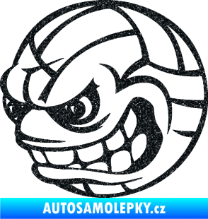 Samolepka Volejbalový míč 001 levá s obličejem Ultra Metalic černá