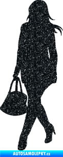 Samolepka Žena na nákupu 005 levá Ultra Metalic černá