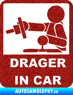 Samolepka Drager in car 004 Ultra Metalic červená
