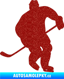 Samolepka Hokejista 007 levá Ultra Metalic červená
