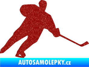 Samolepka Hokejista 014 pravá Ultra Metalic červená
