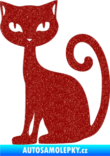 Samolepka Kočka 009 levá Ultra Metalic červená