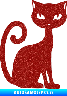 Samolepka Kočka 009 pravá Ultra Metalic červená