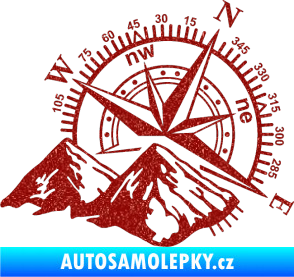 Samolepka Kompas 002 pravá hory Ultra Metalic červená