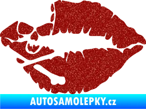Samolepka Lebka polibek levá Ultra Metalic červená