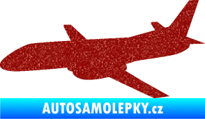 Samolepka Letadlo 004 levá Ultra Metalic červená