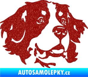 Samolepka Pes 131 pravá bernský salašnický pes Ultra Metalic červená