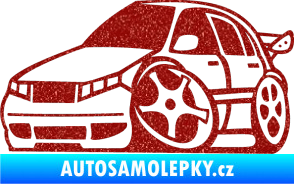 Samolepka Škoda Fabia 001 karikatura levá Ultra Metalic červená