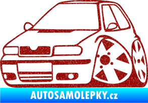 Samolepka Škoda Felicia karikatura levá Ultra Metalic červená
