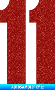Samolepka Startovní číslo 11 typ 2    Ultra Metalic červená