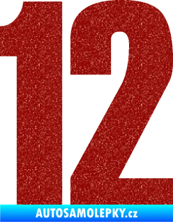 Samolepka Startovní číslo 12 typ 2    Ultra Metalic červená