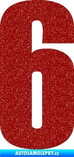 Samolepka Startovní číslo 6 typ 2   Ultra Metalic červená