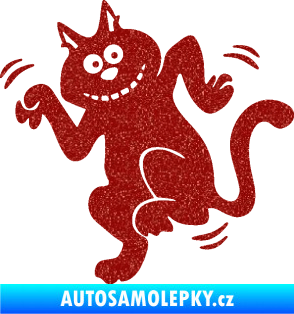 Samolepka Veselá kočka levá Ultra Metalic červená