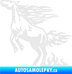 Samolepka Animal flames 001 levá kůň Ultra Metalic bílá