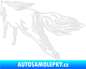 Samolepka Animal flames 009 levá kůň Ultra Metalic bílá