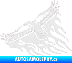 Samolepka Animal flames 091 levá letící orel Ultra Metalic bílá