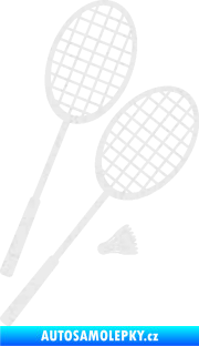 Samolepka Badminton rakety pravá Ultra Metalic bílá