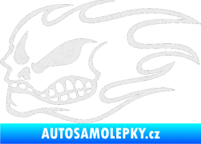 Samolepka Head - lebka - levá Ultra Metalic bílá