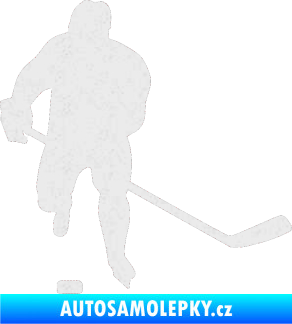 Samolepka Hokejista 008 pravá Ultra Metalic bílá