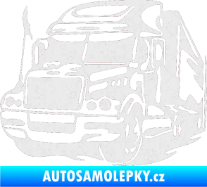 Samolepka Kamion 002 levá nákladní auto Ultra Metalic bílá