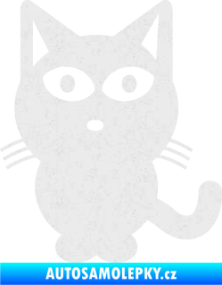 Samolepka Kočka 034 levá Ultra Metalic bílá