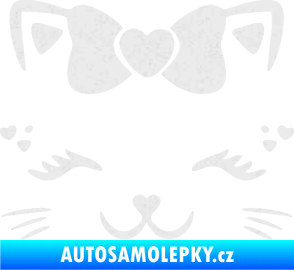 Samolepka Kočka 039 s mašličkou Ultra Metalic bílá