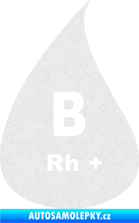 Samolepka Krevní skupina B Rh+ kapka Ultra Metalic bílá