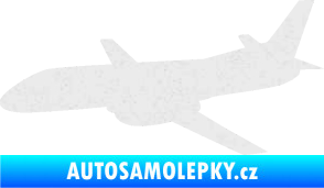 Samolepka Letadlo 004 levá Ultra Metalic bílá