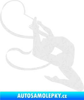 Samolepka Moderní gymnastika 001 pravá gymnastka se stuhou Ultra Metalic bílá