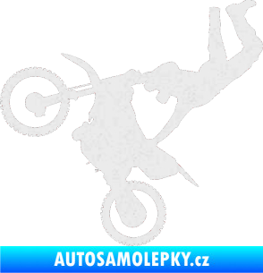 Samolepka Motorka 008 levá motokros freestyle Ultra Metalic bílá