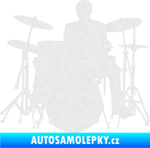 Samolepka Music 009 levá hráč na bicí Ultra Metalic bílá