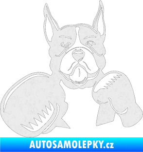 Samolepka Pes 183 levá boxer Ultra Metalic bílá