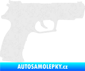 Samolepka Pistole 003 pravá Ultra Metalic bílá