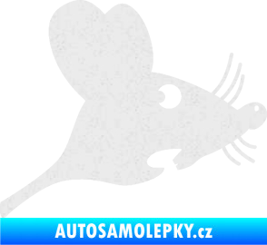 Samolepka Překvapená myš pravá Ultra Metalic bílá