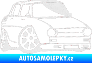 Samolepka Škoda 100 karikatura pravá Ultra Metalic bílá