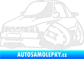 Samolepka Škoda 120 karikatura levá Ultra Metalic bílá